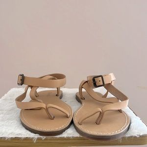 Brand new, never worn Madewell Boardwalk Bare Sandal in light tan